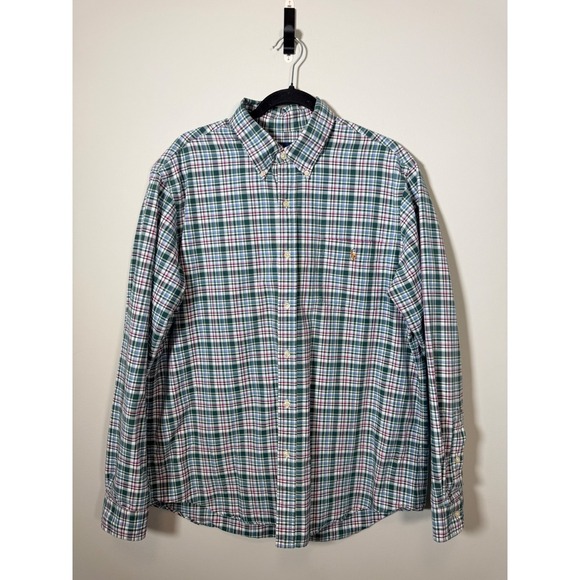 Polo Ralph Lauren Other - Polo Ralph Lauren Mens XL Plaid Button Down Shirt Green Purple Long Sleeve Pony